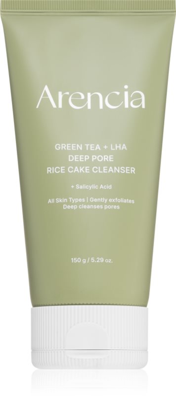 Arencia Green Tea + LHA Deep Pore Rice Cake Cleanser gel intens pentru curatare efect regenerator 150 g