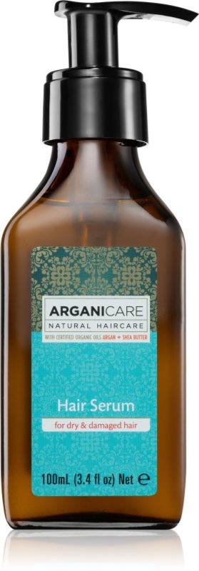 Arganicare Argan Oil & Shea Butter Hair Serum ser fortifiant pentru păr uscat și deteriorat 100 ml
