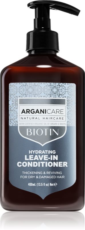 Arganicare Biotin Leave-In Conditioner balsam (nu necesita clatire) pentru păr uscat și deteriorat 400 ml