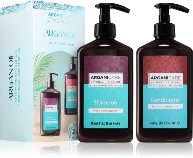 Arganicare Argan Oil Set set cadou pentru păr uscat și deteriorat 1 buc