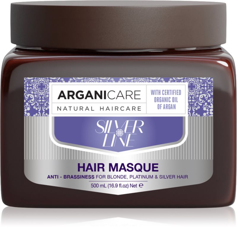 Arganicare Silver Hair Mask Masca de par neutralizeaza tonurile de galben 500 ml