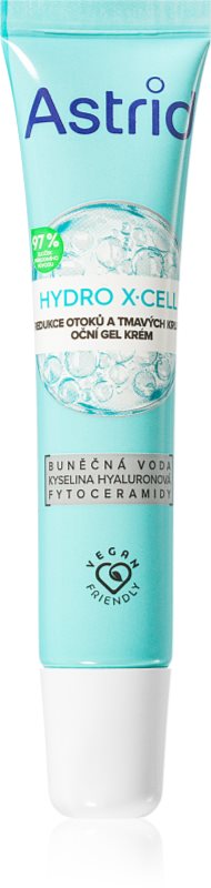 Astrid Hydro X-Cell gel-crema pentru ochi împotriva ridurilor și a cearcănelor întunecate 15 ml