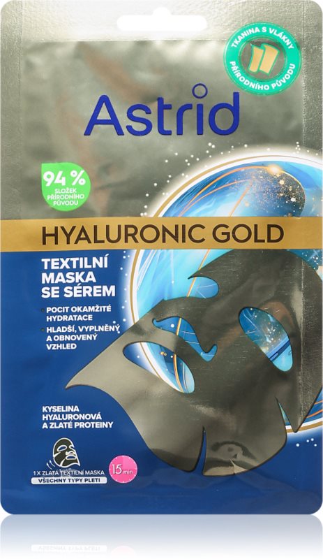 Astrid Hyaluronic Gold mască textilă pentru o fermitate și netezire imediată a pielii 1 buc