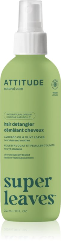 Attitude Super Leaves Avocado Oil & Olive Leaves spray pentru par usor de pieptanat pentru par normal spre uscat 240 ml