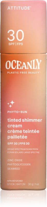 Attitude Oceanly Plastic Free Beauty cremă hidratantă nuanțatoare strălucitor SPF 30 30 g