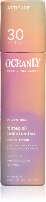 Attitude Oceanly Plastic Free Beauty ulei hrănitor pentru uniformizarea nuantei tenului SPF 30 30 g