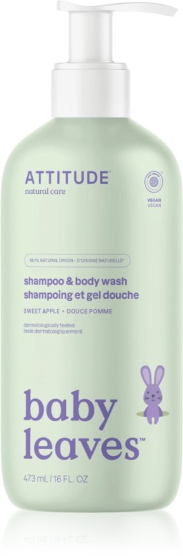 Attitude Baby Leaves Shampoo & Body wash Gel de dus si sampon pentru copii