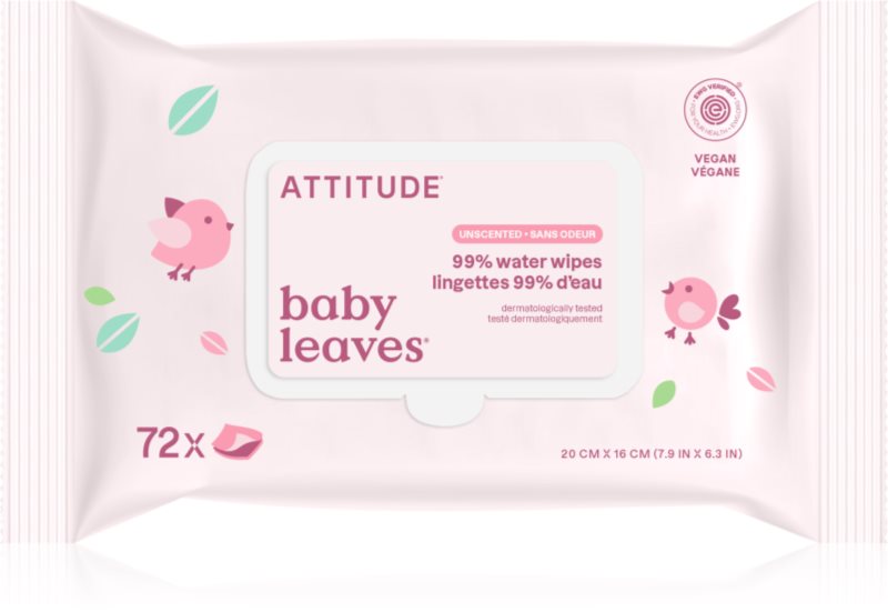 Attitude Baby Leaves Water Wipes Șervețele umede fara parfum