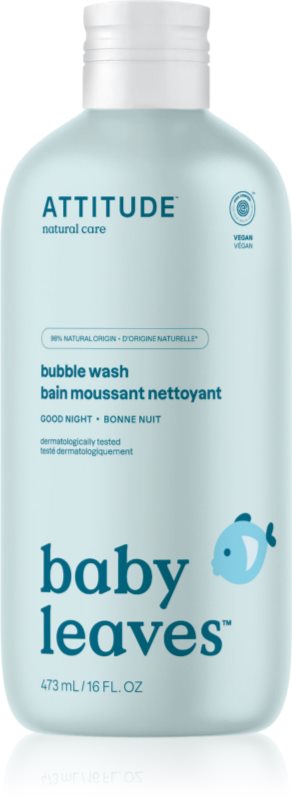 Attitude Baby Leaves Bubble Wash spuma de baie pentru nou-nascuti si copii 473 ml