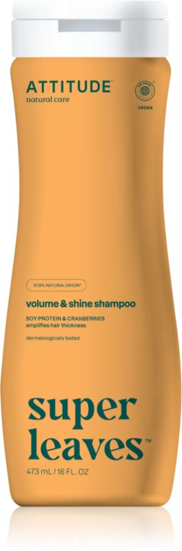 Attitude Super Leaves Volume & Shine sampon natural cu efect detoxifiant 473 ml