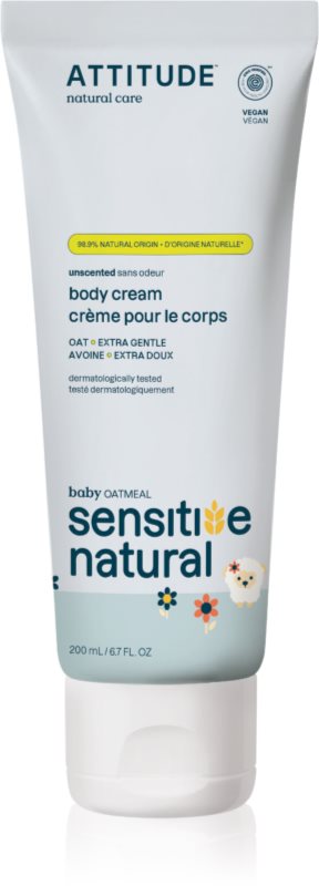 Attitude Sensitive Natural Baby Oatmeal crema calmanta si hidratanta pentru piele sensibila pentru copii 200 ml