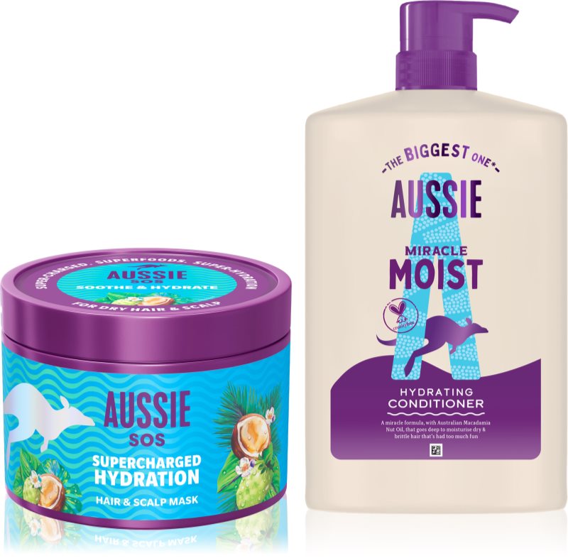 Aussie SOS & Miracle Moist set pentru păr uscat și deteriorat