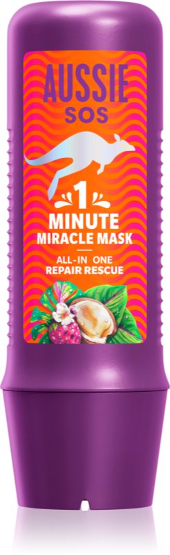 Aussie 1 Minute Miracle Repair Rescue Masca intens hrănitoare pentru păr uscat și deteriorat 250 ml