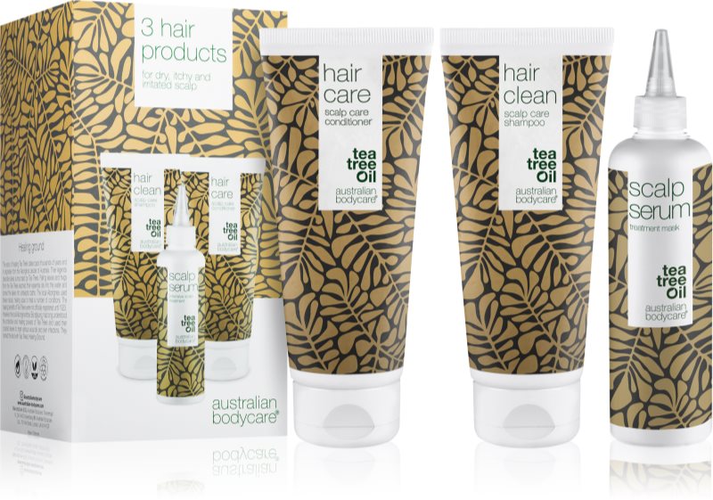 Australian Bodycare 3 Hair Products set pentru un scalp uscat, atenueaza senzatia de mancarime