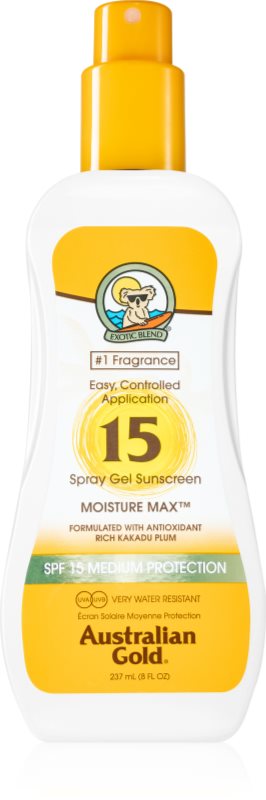 Australian Gold Spray Gel Sunscreen spray protector protectie solara SPF 15 237 ml