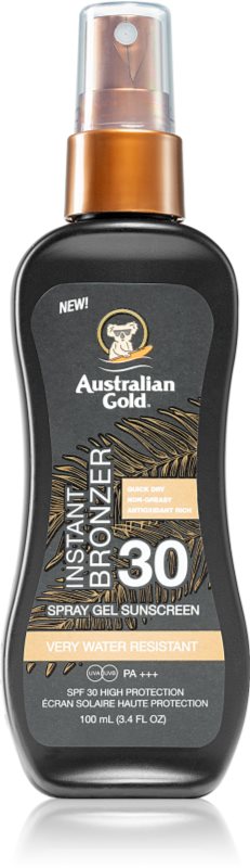 Australian Gold Instant Bronzer tratament pentru protectie solara cu efect autobronzant SPF 30 100 ml
