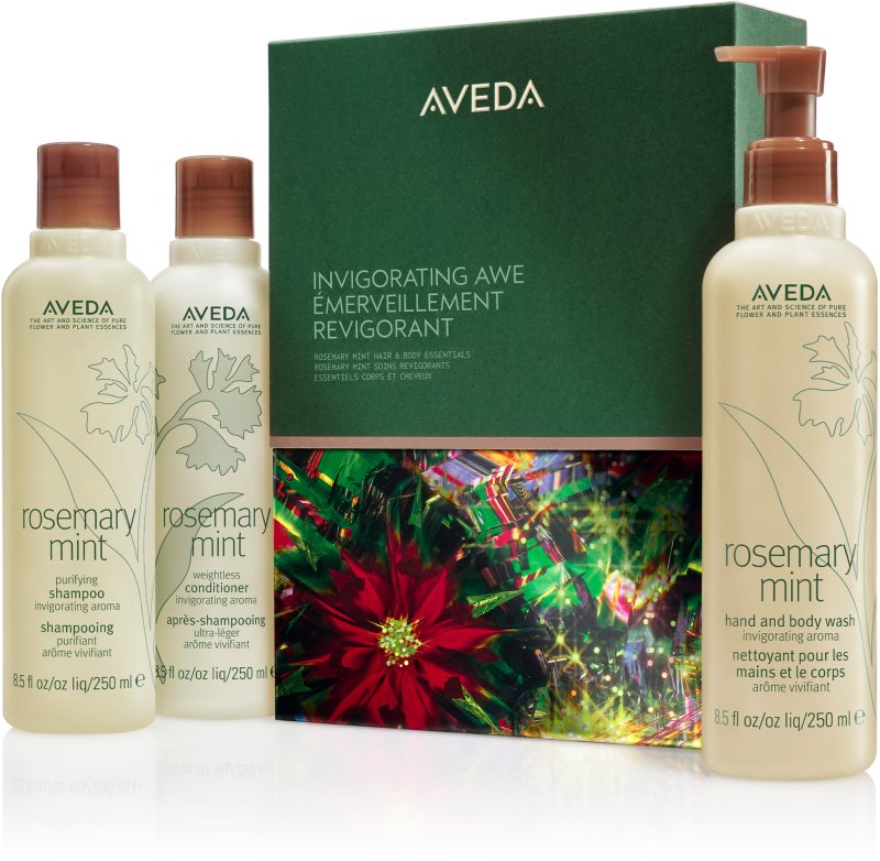 Aveda Holiday Invigorating Awe Rosemary Mint Hair & Body Essentials set cadou de Crăciun pentru păr