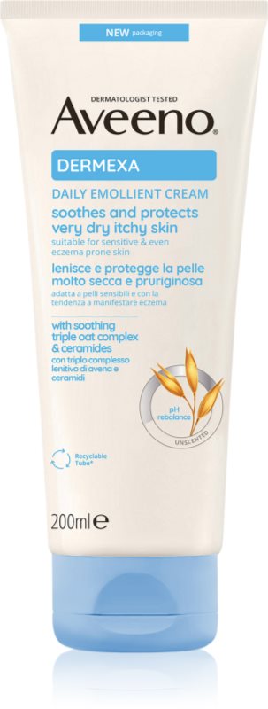 Aveeno Dermexa Daily Emollient Cream crema emolienta pentru ten uscat si iritat 200 ml