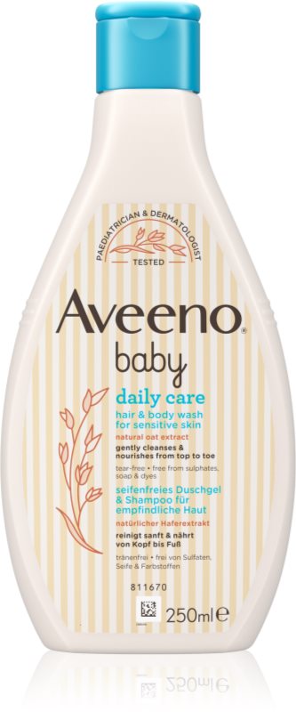Aveeno Baby Daily Care gel de duș pentru corp și păr pentru nou-nascuti si copii 250 ml