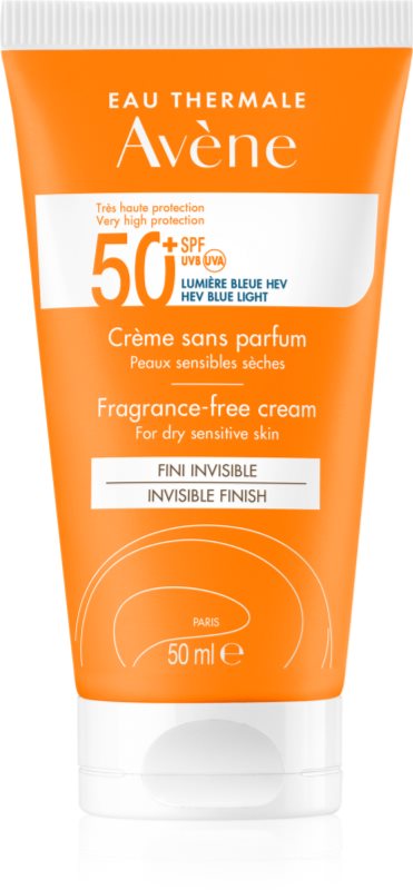 Avène Sun Fragrance-Free Cream cremă pentru plaja fara parfum SPF 50+ 50 ml
