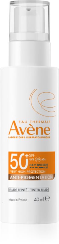Avène Sun Anti-Pigmintation Tinted Fluid fluid protector tonifiant pentru față impotriva petelor SPF 50+ 40 ml