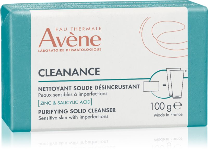 Avène Cleanance Purifying Solid Cleanser baton dermatologic pentru curatare pentru tenul gras, predispus la acnee 100 g