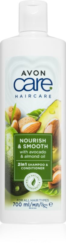 Avon Care Nourish & Smooth sampon si balsam 2 in 1 cu efect de nutritiv 700 ml