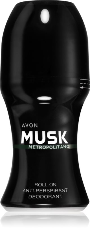 Avon Musk+ Metropolitano deodorant antiperspirant roll-on pentru bărbați 50 ml