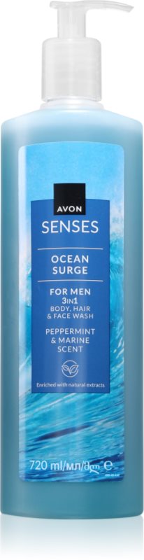 Avon Senses Ocean Surge Gel de duș pentru bărbați 3 in 1