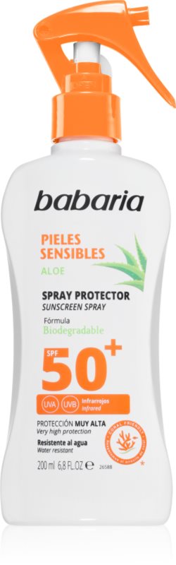 Babaria Sun Sensitive spray solar pentru piele sensibila SPF 50+ 200 ml