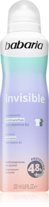 Babaria Deodorant Invisible spray anti-perspirant impotriva petelor albe si galbene 200 ml