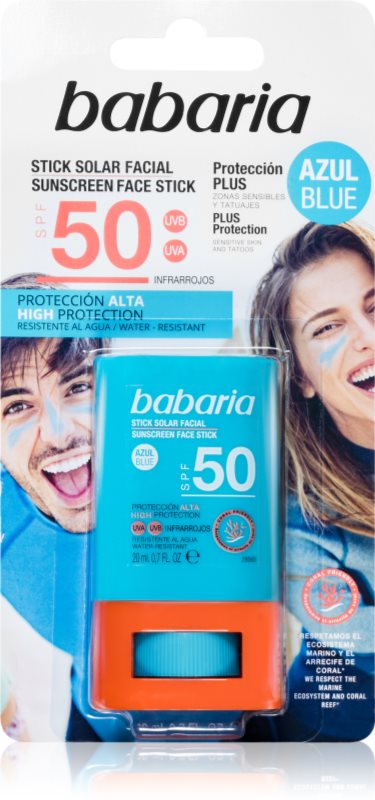 Babaria Blue Face Sun Stick stick hidratant protector pentru fata si zonele sensibile ale pielii SPF 50 20 ml
