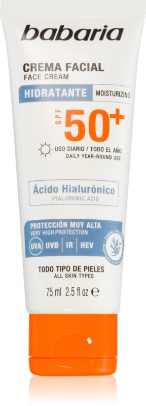 Babaria Sun Face protectie solara rezistenta la apa pentru fata SPF 50+ 75 ml