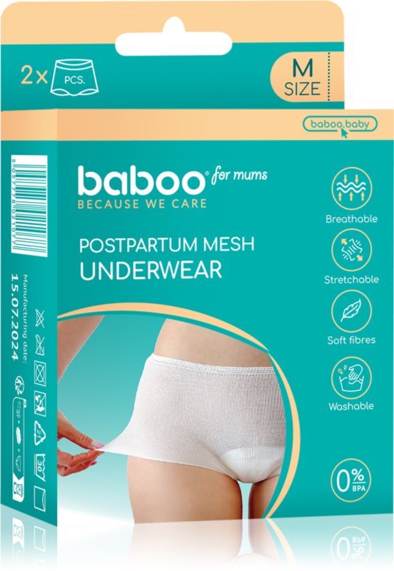 Baboo Postpartum Mesh Pants chiloți postnatali marimea M 2 buc
