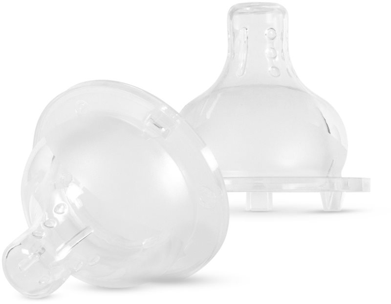 Baboo Liquid Silicone Teat Fast Flow tetină pentru biberon 6m+ 2 buc
