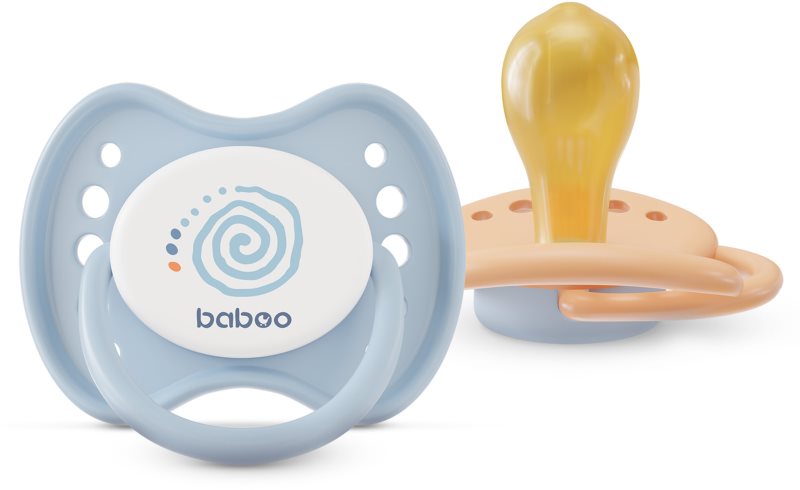 Baboo Soothers Round Latex with Case suzetă Blue Haze 6-12 m 2 buc