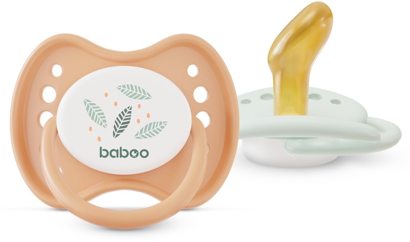 Baboo Soothers Orthodontic Latex with Case suzetă Peachy Keen 0-6 m 2 buc