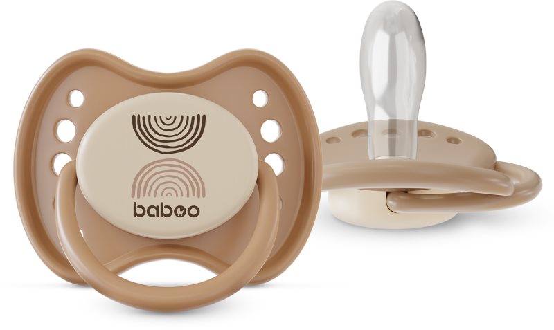 Baboo Soothers Silicone Symmetrical with Case suzetă Au Naturale 0-6 m 2 buc
