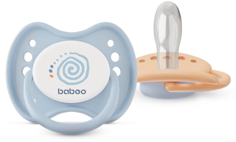 Baboo Soothers Silicone Symmetrical with Case suzetă Blue Haze 6-12 m 2 buc