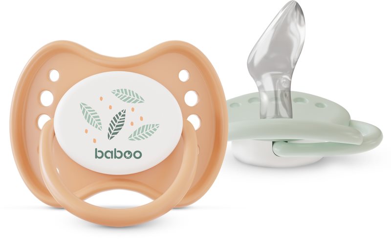 Baboo Soothers Silicone Orthodontic with Case suzetă Peachy Keen 0-6 m 2 buc