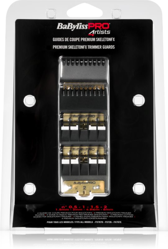 BaByliss PRO Blades Skeleton FX capete de schimb 1,5mm, 3mm, 4,8mm, 6mm 4 buc