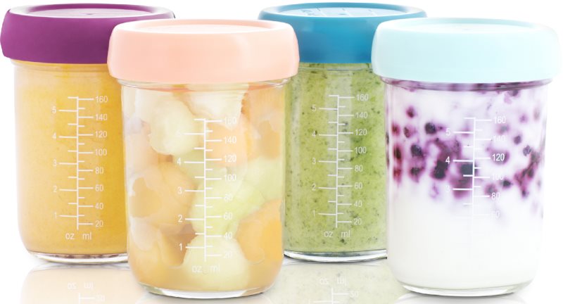Babymoov Bowls Glass castron cu capac Glass 4x220 ml