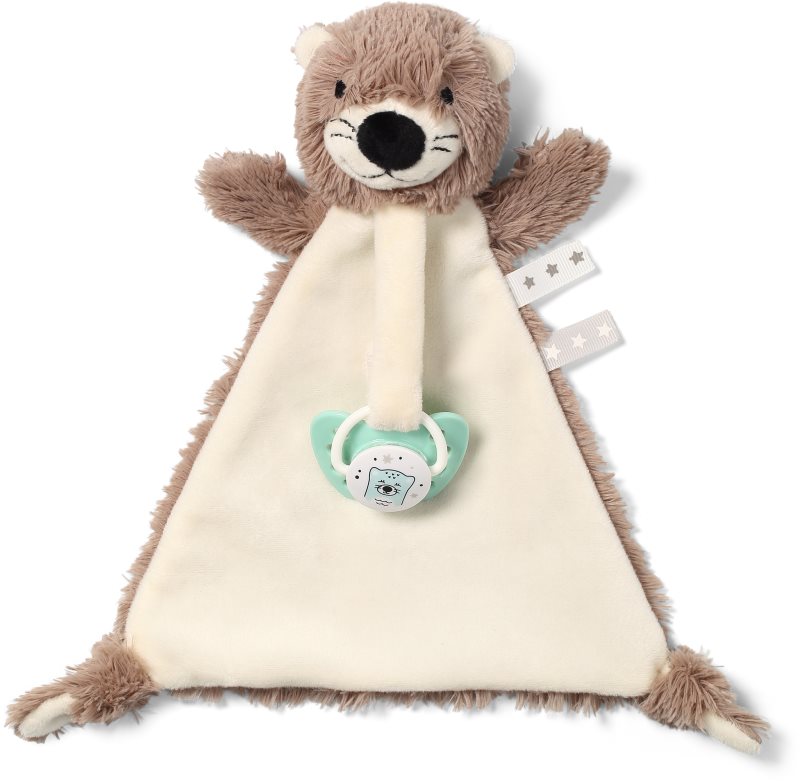 BabyOno Toy pătură mini cu animal de pluș cu clips Otter Maggie 1 buc