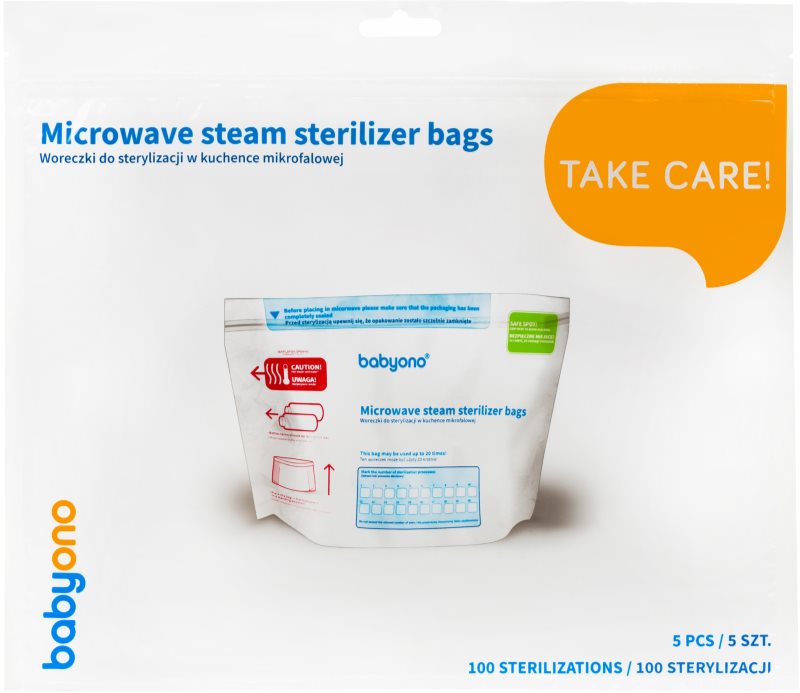 BabyOno Take Care Microwave Steam Sterilizer Bags săculeți pentru sterilizare pentru cuptorul cu microunde 5 buc