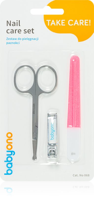 BabyOno Take Care Nail Care Set de manichiură pentru copii Red