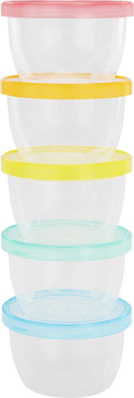 Badabulle Maxi Fun Colors castron cu capac 5x250 ml