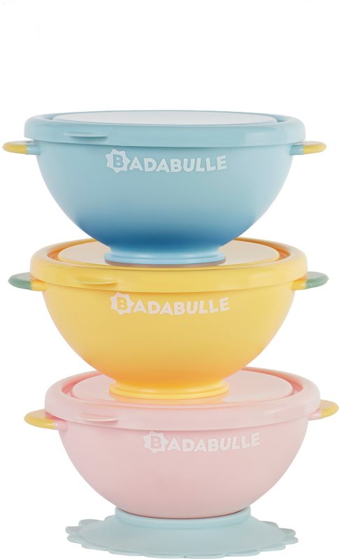 Badabulle Fun Colors castron cu capac 3 buc