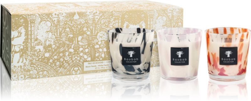 Baobab Collection Pearls Candle Trio set cadou