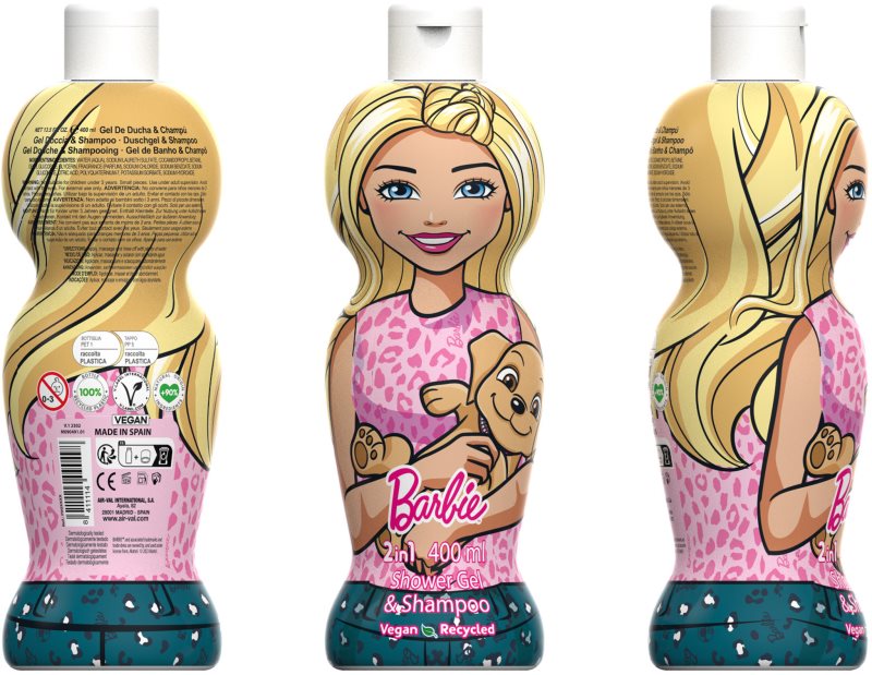 Barbie 2in1 gel de duș și șampon delicat pentru copii 400 ml
