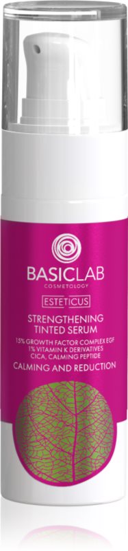 BasicLab Cosmetology Esteticus ser nuanțator împotriva roșeții tenului 15% Growth Factor Complex EGF 30 ml